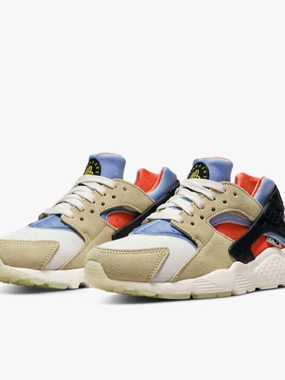 Nike Air Huarache Nike Kids Beige Blue Orange Low-Top Sneakers